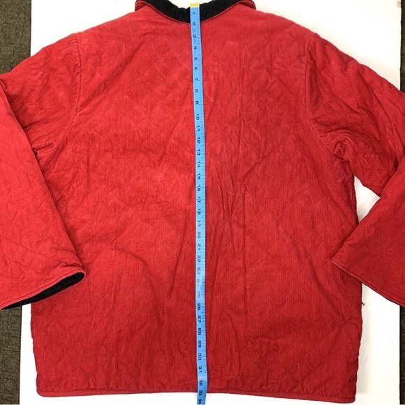 Denim & Co Women Plus Size 2X Chore Barn Coat Reversible Corduroy Velvet Quilted - Picture 12 of 14